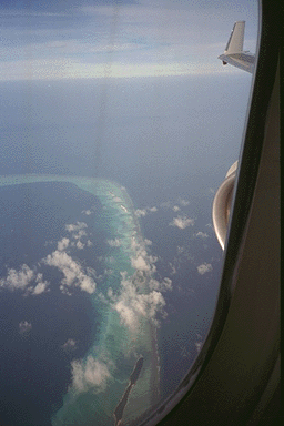 Im Anflug auf die Malediven