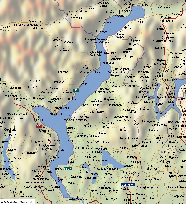 Karte des Lago Maggiore